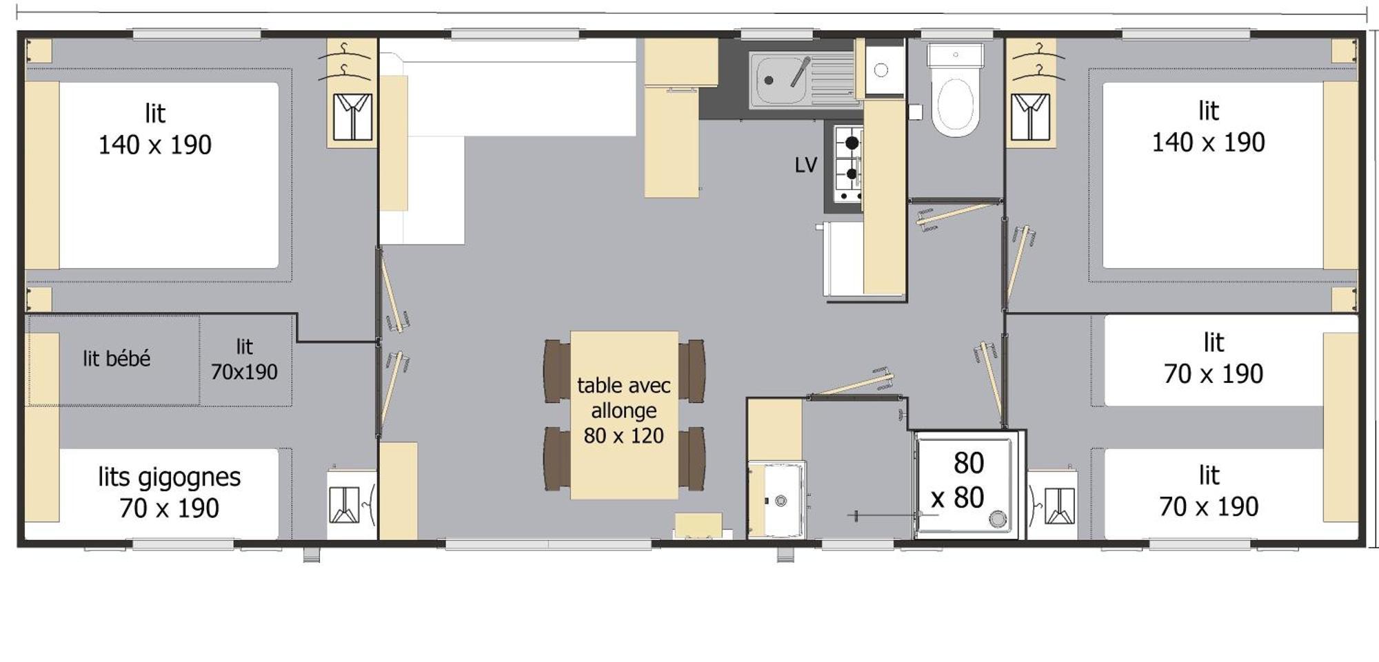 Monterblanc Mobil Home Xxl 4 Chambres - Camping Les Jardins Du Morbihan חדר תמונה